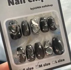 人気！韓国ネイル ハート キラキラ y2kネイル うる艶 透明感 水光マグネット