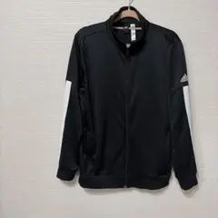 adidas アディダス トラックジャケット ジャージ 黒 白ライン　Mサイズ