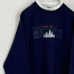 USA製Leeヴィンテージ90sミシガン大学カレッジロゴ刺繍スウェット古着XL紺