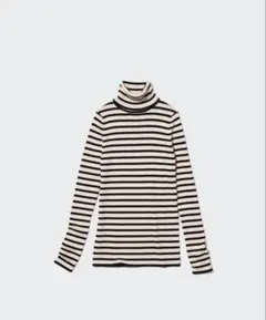 メリノリブタートルネックセーター　01 オフホワイト