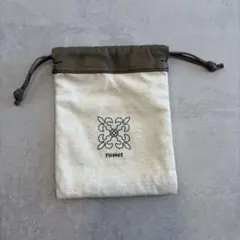 russet 巾着ポーチ キャンバス×レザーのサムネイル