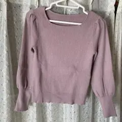 GRL 長袖リブニット スクエアネック L