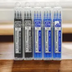 ②パイロット フリクションボール 0.5mm 替芯 3本/黒×2青×3 セット
