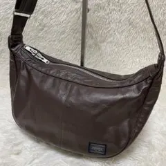 ★良品★ ポーター フリースタイル ワンショルダー ハーフムーン ダークブラウン