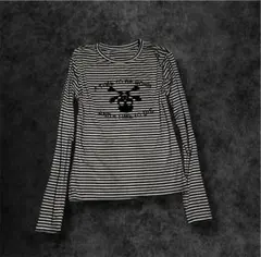 00s -骸骨Skull Border Tight Long T-shirts