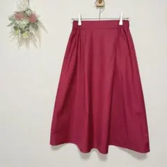 アースミュージックアンドエコロジー 【F】 フレアスカート ピンク ミディ丈