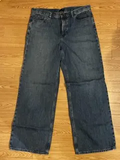 ダークブルーワイドレッグデニム