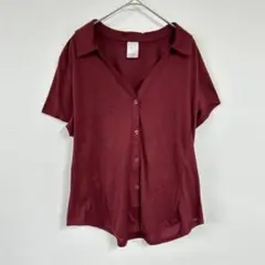 NO BOUNDARIES バーガンディ 半袖シャツ XXL