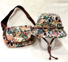 ディズニー　ミッキー2wayサファリハットとショルダーバッグ セット　キッズ