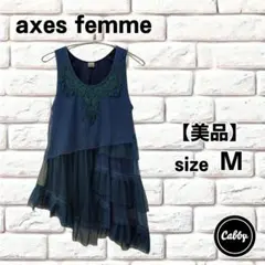 【美品】axes femme アクシーズファム　シフォンチュニック ドット柄 Mのサムネイル