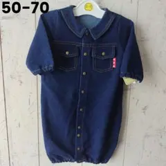 2way ドレス カバーオール 50-70cm ネイビー系 女の子 男の子