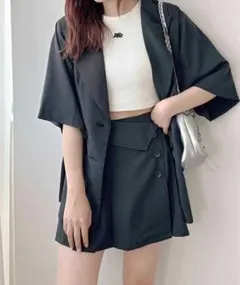 【apres jour clair】【セットアップ着用可能】半袖ジャケット