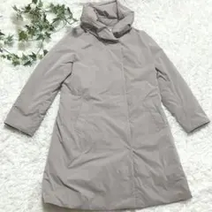 GEORGES RECH ロングダウンコート 40 フード付 グレージュ系 上品