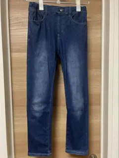 グローバルワーク　あったかスゴラクストレッチスキニー　デニム　ブルー　140