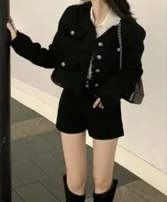 【GRL】ハイウエストショートパンツ ブラック XSサイズ