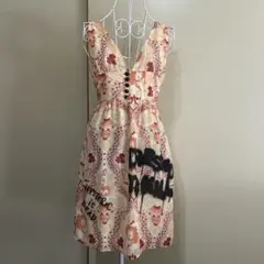 HYSTERIC GLAMOUR キャミワンピース　ヒスガール　ペンキロゴ　総柄