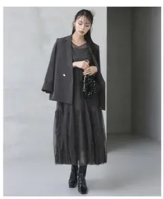 RUIRUE BOUTIQUE ジャケット＆チュールフリルワンピースセット