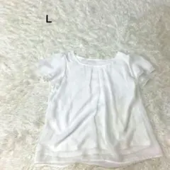 タカキュー　MALE&CO ブラウス 半袖　L ホワイト プルオーバーのサムネイル