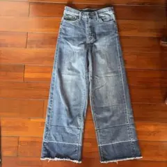 UNIQLO ワイドレッグデニム フリンジ裾