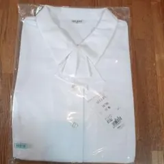 白ブラウス◆長袖13号/ボウタイ付 新品未使用タグ付