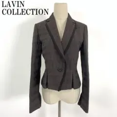 LA7360 ランバンコレクション コットン テーラードジャケット ブラウン M