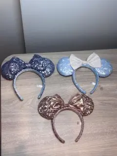 特価 カチューシャ3点セットDisney スパンコール 【即日発送】
