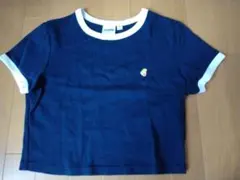 未使用ＧＵ HARIBO ネイビー クロップドTシャツ Lサイズ