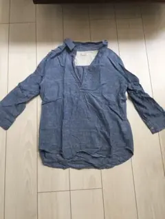 ネイビーナチュラル ブラウス Mサイズ