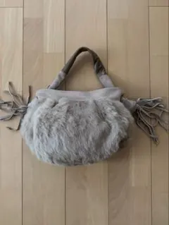 TREASURE TOPKAPI ベージュ ファー ハンドバッグ