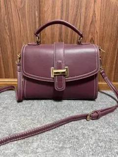 【イング】2way ショルダーバッグ ボルドー ゴールド金具　秋
