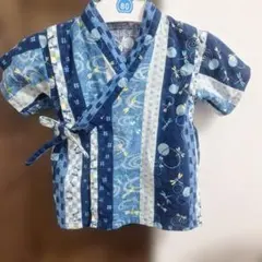 青系トンボ柄甚平セット 80cm