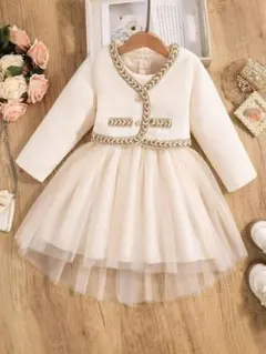 キッズ入学式スーツ2点セット120保育園フォーマル卒園式チュール女の子ワンピース