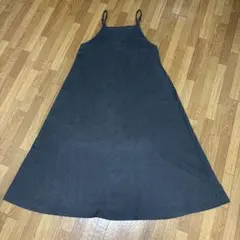 キャミワンピース ロング丈 ダークグレー 無地