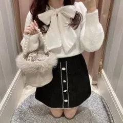 エブリン　リボンシャギーニット　ホワイトのサムネイル