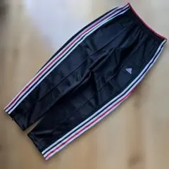 90s　L　アディダス　トラック　パンツ　ジャージ　ブラック　万国旗タグ