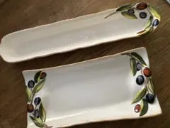 オリーブトレイ　２枚セット　細長　皿