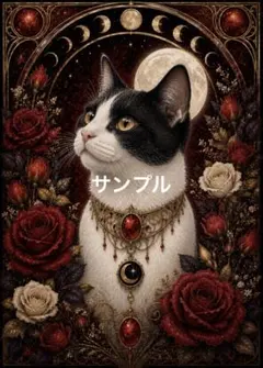 一作限り】碧月と花をまとうハチワレ猫 A477 - メルカリ
