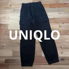 UNIQLO キッズ カーゴパンツ ブラック 長ズボン 160