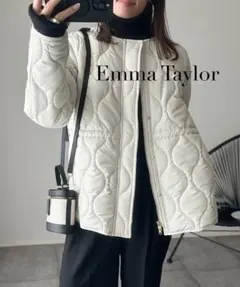 【美品✨️】Emma Taylor キルティングノーカラーハーフコート 白