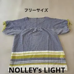 NOLLEY'S ボーダー 半袖ブラウス イエロー ネイビー