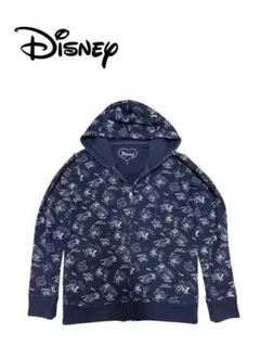 Disney ミッキーマウス　キッズパーカー　薄手　ネイビー　Lサイズ