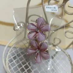 花型ピンクヘアピン ストーン付き