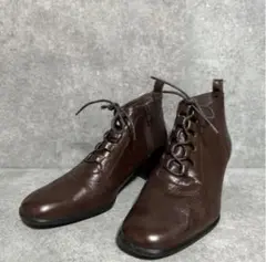 ショートブーツ 天然皮革 レディース23.5cm ブラウン