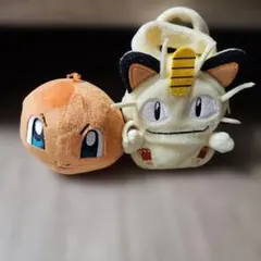 ポケモン ぬいぐるみポーチ ヒトカゲ&ニャース 2点セット