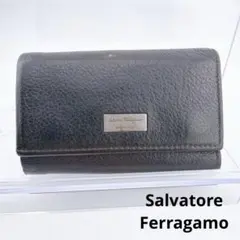 【Salvatore Ferragamo キーケース ブラック レザー】