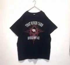 US古着 フルティルトポーカー プリント 半袖 Tシャツ L ブラック