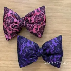 ピンクとパープル紫♡2個♡体育祭♡JK♡盛り髪♡リボン