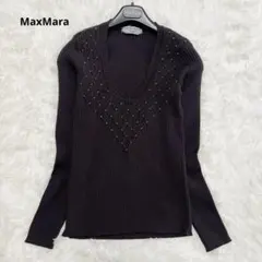美品✨日本限定品 最高級 MaxMara スタッズ シルクカシミヤ トップス 美品✨日本限定品 最高級 MaxMara スタッズ シルクカシミヤ トップス