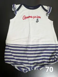 Comme ça ism ストライプロンパース　70