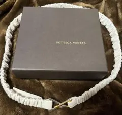 ボッテガヴェネタBOTTEGAVENETAベージュレザーベルトゴールドシルバー箱